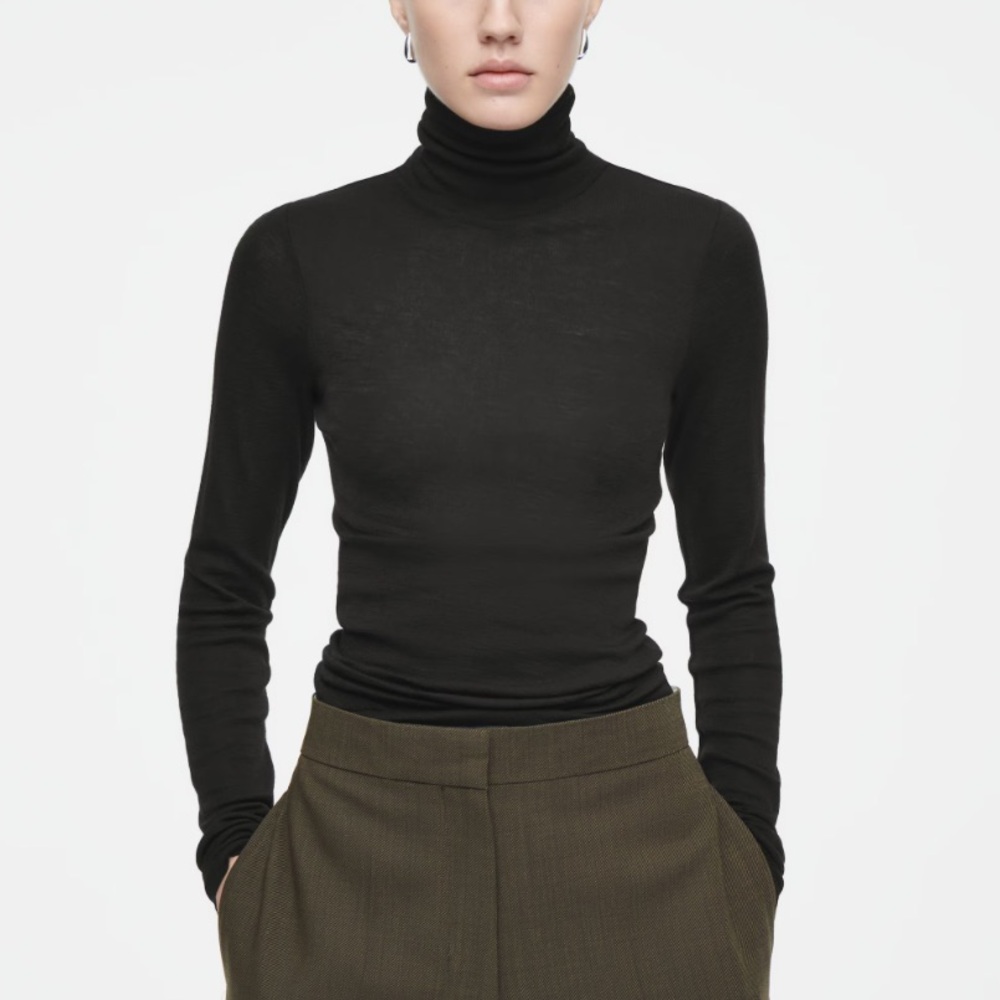 COS Wool Black Turtleneck Sweater